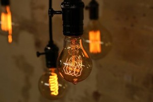 Industrial Vintage retro bulb edison bulbs shoreditch shop retro various bulbs hanging close up