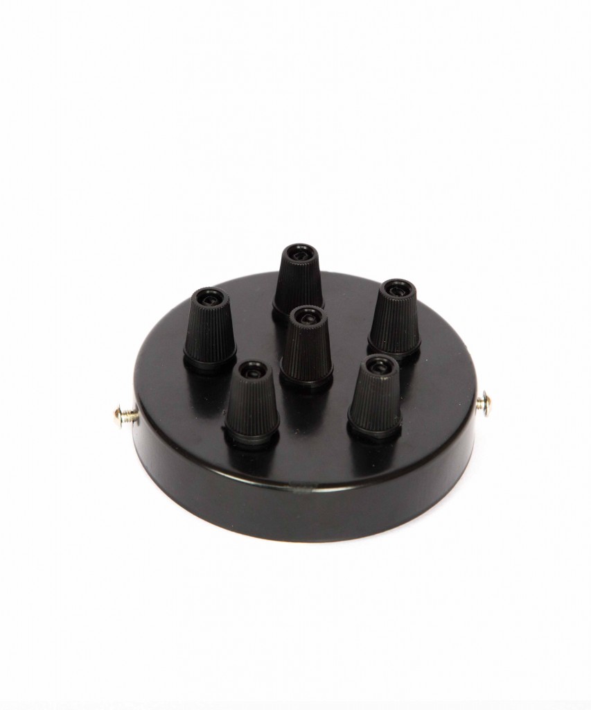 Multi Outlet Ceiling Rose (6 Way) Black - Vintage Lighting, Industrial ...