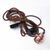 Rose Gold Dimmer Set 4m Brown Twisted Fabric Cable