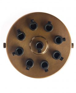 Industrial Ceiling Rose Multi Outlet 1-9 Cable Holes Old English