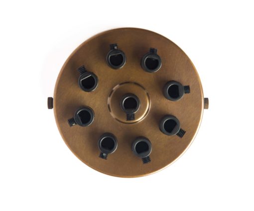 Industrial Ceiling Rose Multi Outlet 1-9 Cable Holes Old English