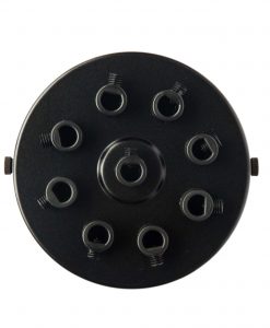 Industrial Ceiling Rose Multi Outlet 1-9 Cable Holes Black