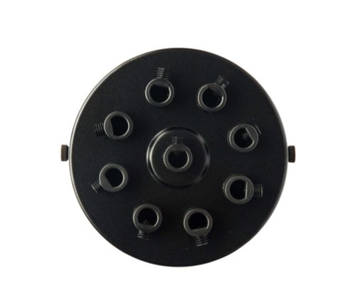 Industrial Ceiling Rose Multi Outlet 1-9 Cable Holes Black