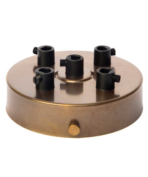 William and Watson ceiling roses Industrial Multiple cable outlet Old English Bronze Ceiling Rose 5 way holes angle