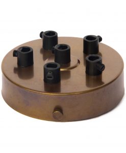 William and Watson ceiling roses Industrial Multiple cable outlet Old English Bronze Ceiling Rose 6 way holes angle