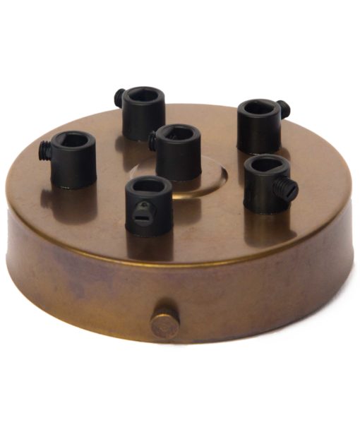 William and Watson ceiling roses Industrial Multiple cable outlet Old English Bronze Ceiling Rose 6 way holes angle