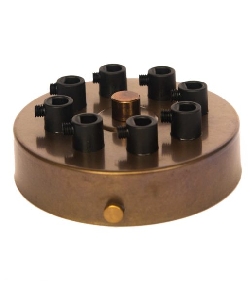William and Watson ceiling roses Industrial Multiple cable outlet Old English Bronze Ceiling Rose 8 way holes angle