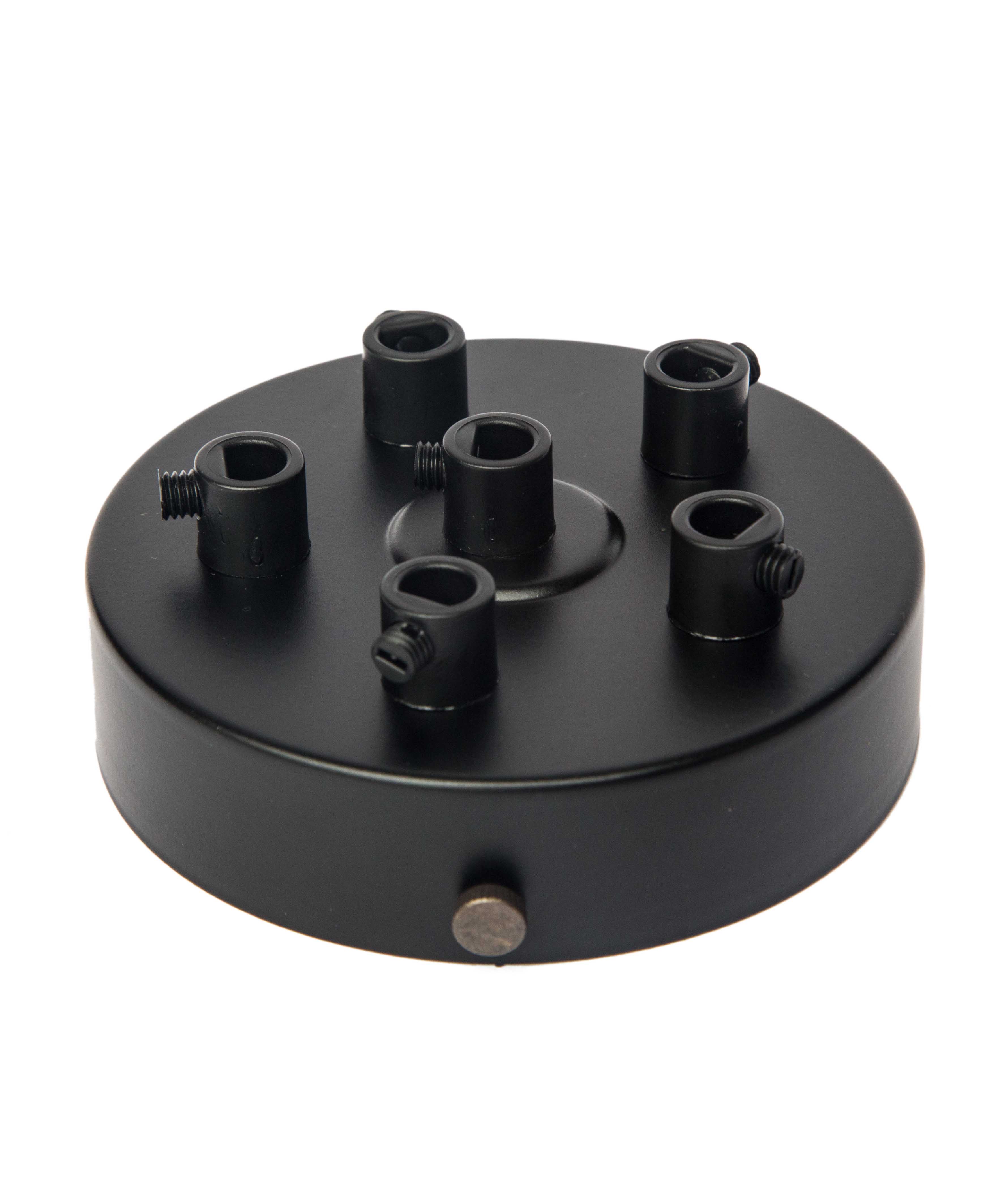 thumbnail image 2 of Single/Multi-Point Drop Outlet Ceiling Rose – Black Metal For Fabric Flex Cable 2 of 5