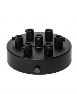 William and Watson ceiling roses Industrial Multiple cable outlet black Ceiling Rose 7 way holes angle
