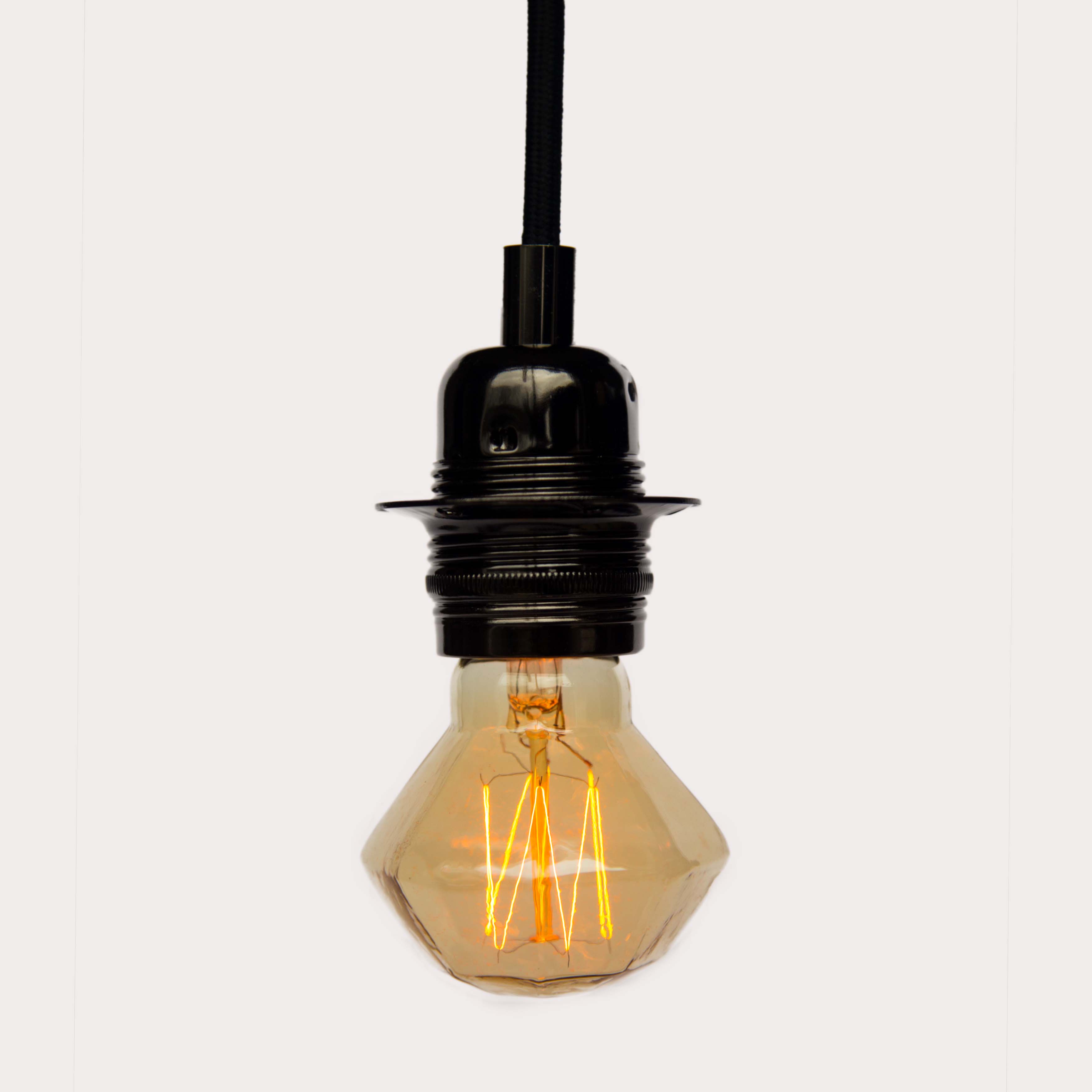 Vintage Light Bulb Antique Retro BC Edison Amber Filament Squirrel Cage ES