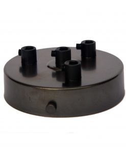 William and Watson ceiling roses Industrial Multiple cable outlet Dark Bronze Ceiling Rose 4 way holes angle