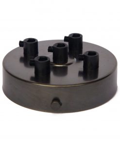 William and Watson ceiling roses Industrial Multiple cable outlet Dark Bronze Ceiling Rose 5 way holes angle