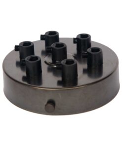 William and Watson ceiling roses Industrial Multiple cable outlet Dark Bronze Ceiling Rose 7 way holes angle