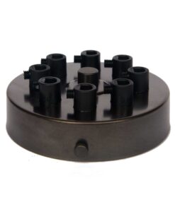 William and Watson ceiling roses Industrial Multiple cable outlet Dark Bronze Ceiling Rose 8 way holes angle