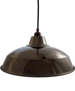 gloss Black insutrial lamp shade pendant on white background