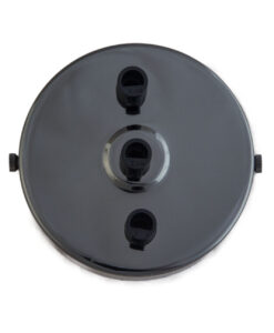 William and Watson Industrial Multi Gloss Black reflective Ceiling Rose 2 way holes