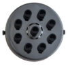 Industrial Ceiling Rose Multi Outlet 1-9 Cable Holes Gloss Black