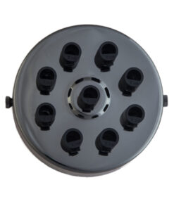 Industrial Ceiling Rose Multi Outlet 1-9 Cable Holes Gloss Black