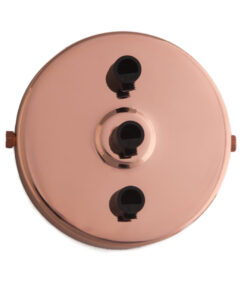 William and Watson Industrial Multi Rose Gold reflective Ceiling Rose 3 way holes