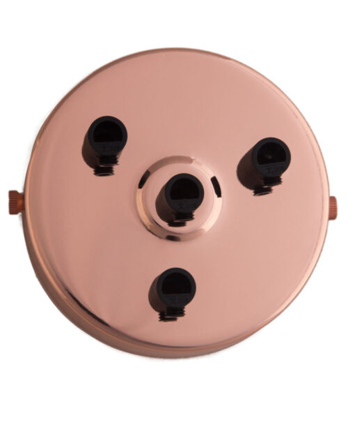William and Watson Industrial Multi Rose Gold reflective Ceiling Rose 4 way holes
