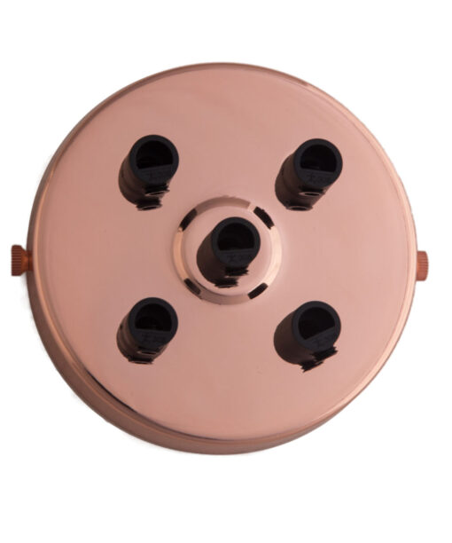 William and Watson Industrial Multi Rose Gold reflective Ceiling Rose 5 way holes