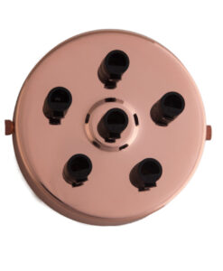 William and Watson Industrial Multi Rose Gold reflective Ceiling Rose 6 way holes