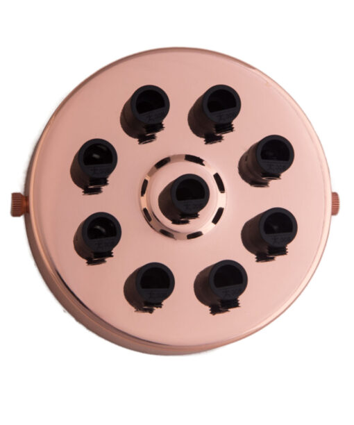 Industrial Ceiling Rose Multi Outlet 1-9 Cable Holes Rose Gold