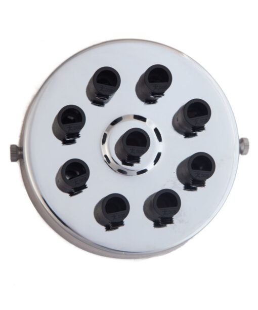 Industrial Ceiling Rose Multi Outlet 1-9 Cable Holes Reflective Silver