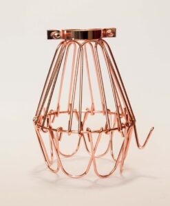 Rose Gold Industrial Cage on white table