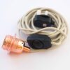 Rose Gold Dimmer Set 4m Brown Twisted Fabric Cable