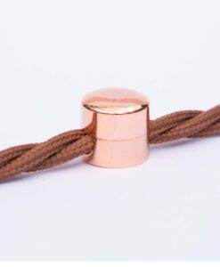 Rose gold Cable management with brown twisted fabric cable