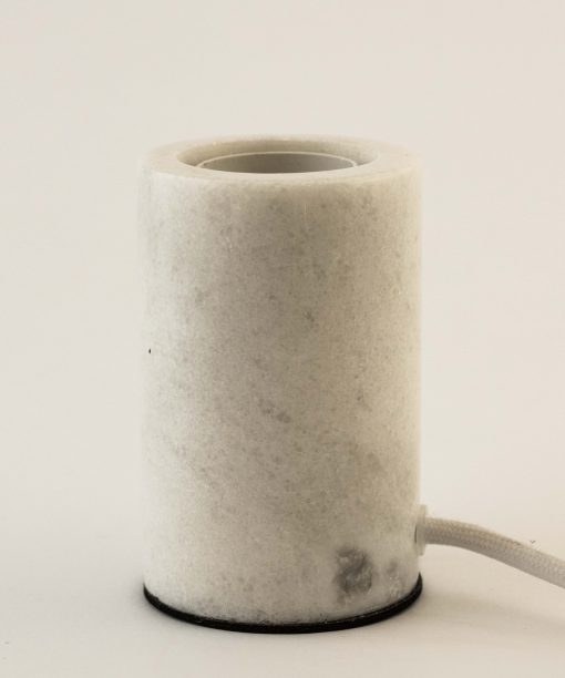 White marble table lamp on white background