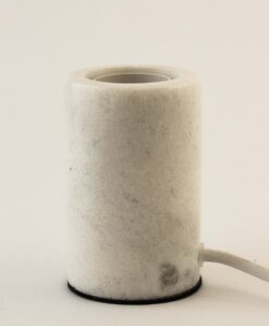 White marble table lamp on white background