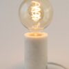 White marble table lamp on white background with G80 Edison LED bulb