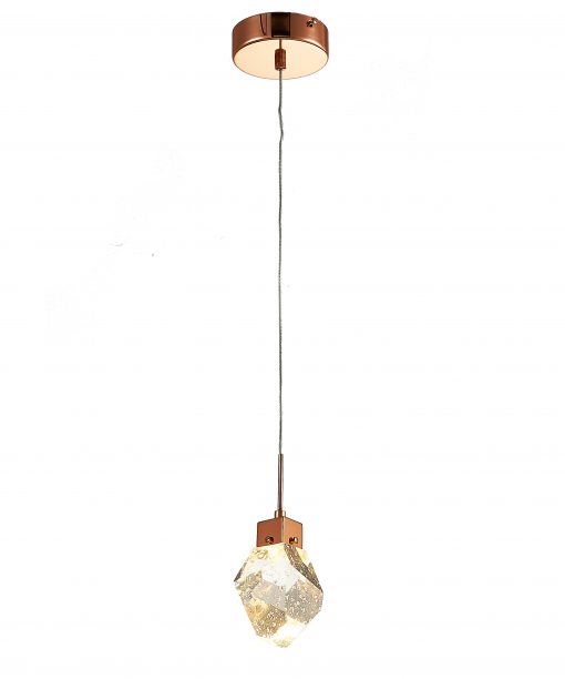 Rose Gold Crystal Luxury pendant light hanging from Ceiling