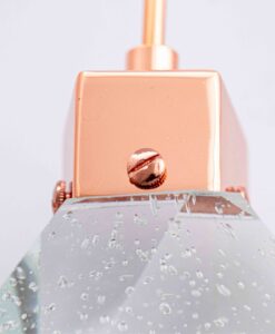 Close up of Crystal pendant luxury Rose Gold Light