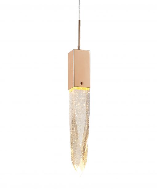 Close up Rose Gold Luxury pendant light hanging