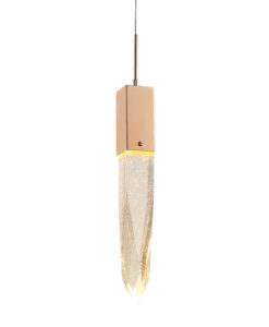 Close up Rose Gold Luxury pendant light hanging