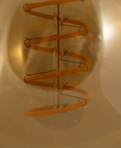 Close up of Spiral Filament of LED Flext edison bulb