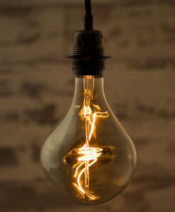 Melt Edison LED bulb hanging from ceiling