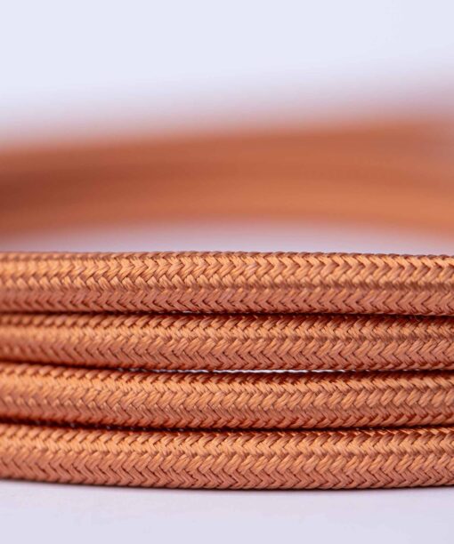 Fabric rose gold cable 3 core